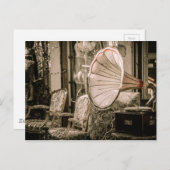Schöner alter Stil Antique Phonograph Postkarte (Vorne/Hinten)