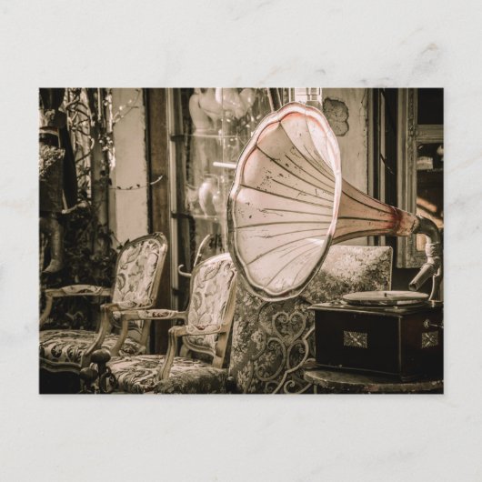 Schöner alter Stil Antique Phonograph Postkarte (Vorderseite)
