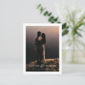 Schöner Ampersand Modernes Foto Save the Date Postkarte (Stehend Vorderseite)