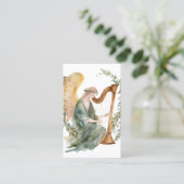 Schöner Angel Wild Harfe Wasserfarbe Visitenkarte (Stehend Vorderseite)