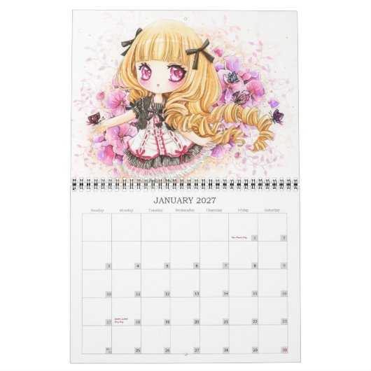 Schöner Anime chibi Mädchen Kalender 2013 (Jan 2027)