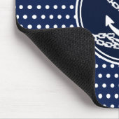 Schöner Ankerstil, blau-weiß und maritim Mousepad (Ecke)