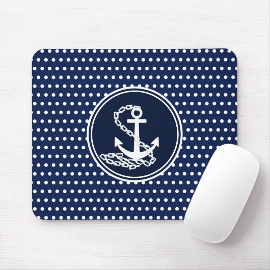 Schöner Ankerstil, blau-weiß und maritim Mousepad (Mit Mouse)