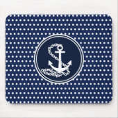 Schöner Ankerstil, blau-weiß und maritim Mousepad (Vorne)
