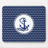 Schöner Ankerstil, blau-weiß und maritim Mousepad (Vorne)