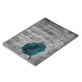 Schöner antiker blauer Rose Spritzer Notizblock (Linke Seite)