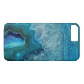 Schöner aquamariner blauer Achat-Stein Case-Mate iPhone Hülle (Rückseite (Horizontal))
