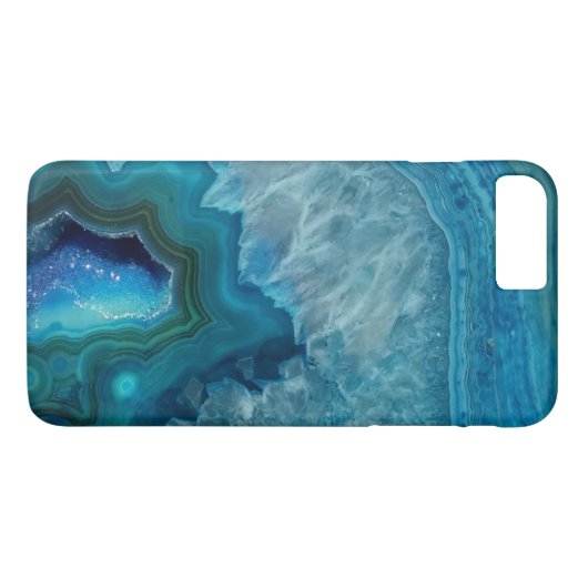 Schöner aquamariner blauer Achat-Stein Case-Mate iPhone Hülle (Rückseite (Horizontal))