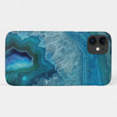 Schöner Aquamariner Blauer Agate Stone Case-Mate iPhone Hülle (Rückseite (Horizontal))