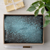 Schöner Aquamariner Glitzer auf schwarzem Hintergr Seidenpapier (Geschenk)