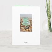 Schöner aquamariner Seaglass Strand, der an Sie Karte (Rückseite)