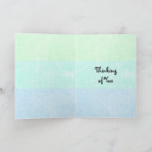 Schöner aquamariner Seaglass Strand, der an Sie Karte (Innenseite)