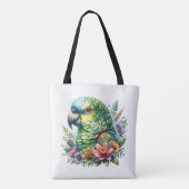 Schöner Aquarell Amazon Parrot Personalisiert Tasche (Rückseite)