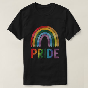 Schöner Aquarell Gay Pride Rainbow T-Shirt