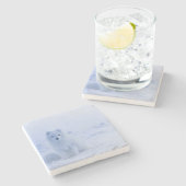 Schöner arktischer Fox Steinuntersetzer (Seitenansicht)