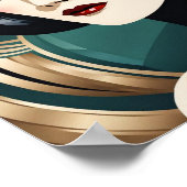 Schöner Art Deco 1920er Flapper Poster (Ecke)