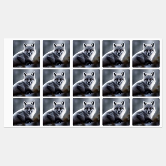 Schöner Artischer Fox Etiketten (Blatt)