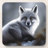 Schöner Artischer Fox Getränkeuntersetzer (Vorderseite)