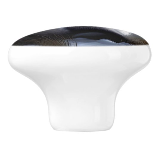 Schöner Artischer Fox Keramikknauf (Seitenansicht)