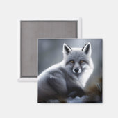 Schöner Artischer Fox Magnet (Vorderseite/Rückseite)
