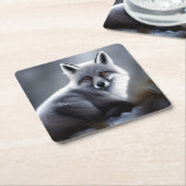 Schöner Artischer Fox Rechteckiger Pappuntersetzer (angewinkelt)