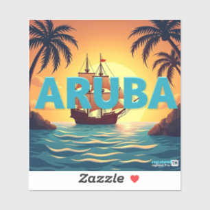 Schöner Aruba-Sonnenuntergang Aufkleber
