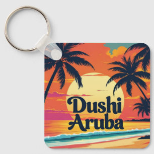 schöner Aruba-Sonnenuntergang Schlüsselanhänger