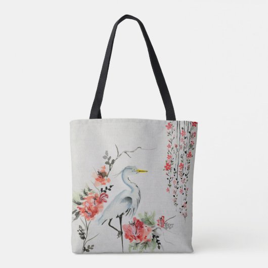 schöner asiatischer Kranvogel Tasche (Rückseite)