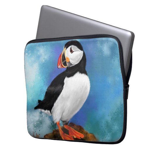 Schöner Atlantik Puffni Bird Laptop Sleeve (Vorderseite Links)