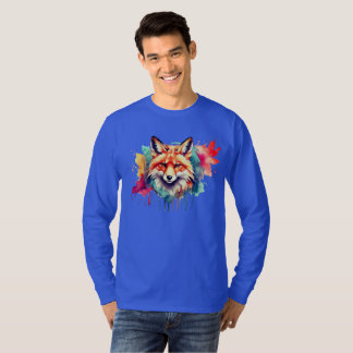 Schöner aufstrebender Wasserfarbenfox T-Shirt