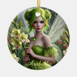 Schöner August Fairy in Gladioli Keramik Ornament
