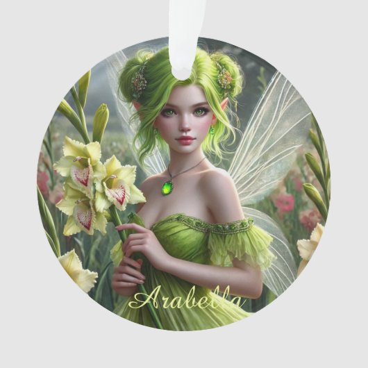 Schöner August Fairy in Gladioli Ornament (Vorderseite)