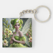 Schöner August Fairy in Gladioli Schlüsselanhänger (Rückseite)