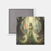 Schöner August Peridot Fairy Magnet (Vorderseite/Rückseite)