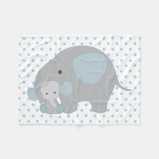 Schöner Baby-Blau-Elefant Fleecedecke (Vorderseite (Horizontal))