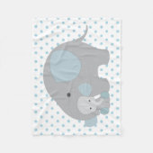 Schöner Baby-Blau-Elefant Fleecedecke (Vorderseite)