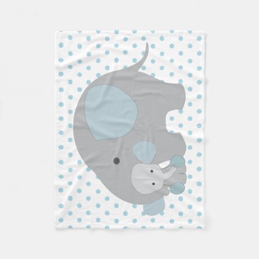 Schöner Baby-Blau-Elefant Fleecedecke (Vorderseite)