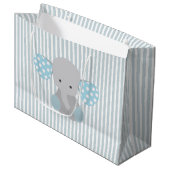 Schöner Baby-Blau-Elefant Große Geschenktüte (Vorderseite Schrägansicht)