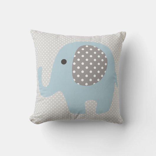 Schöner Baby-Blau-Elefant Kissen (Vorderseite)