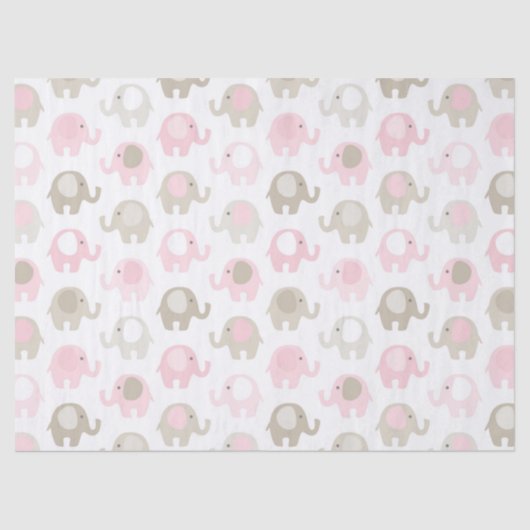 Schöner Baby-rosa Elefant Seidenpapier (Vorderseite)