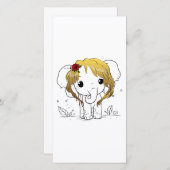 Schöner Babyelefone mit gelbem Haar Dankeskarte (Vorne/Hinten)