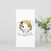 Schöner Babyelefone mit gelbem Haar Dankeskarte (Stehend Vorderseite)