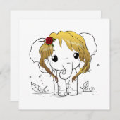 Schöner Babyelefone mit gelbem Haar Dankeskarte (Vorne/Hinten)