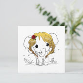 Schöner Babyelefone mit gelbem Haar Dankeskarte (Stehend Vorderseite)