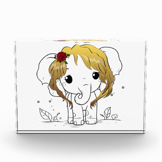 Schöner Babyelefone mit gelbem Haar Fotoblock (Vorderseite)