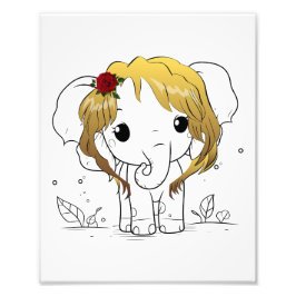 Schöner Babyelefone mit gelbem Haar Fotodruck