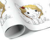 Schöner Babyelefone mit gelbem Haar Geschenkpapier (Rolleneckpunkt)