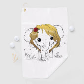 Schöner Babyelefone mit gelbem Haar Golfhandtuch (Insitu)