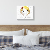 Schöner Babyelefone mit gelbem Haar Leinwanddruck (Insitu (Schlafzimmer))