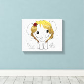 Schöner Babyelefone mit gelbem Haar Leinwanddruck (Insitu (Holzboden))